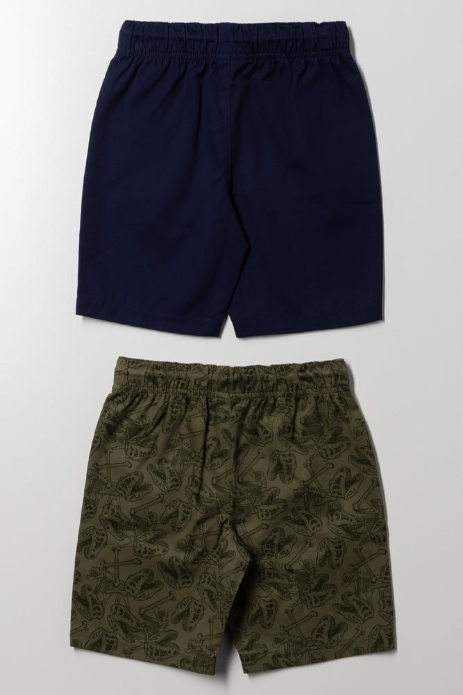 2 Pack Shorts Green And Navy (2)