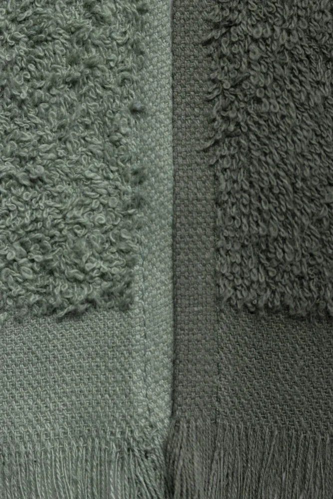 2 Pack Fringed Guest Towel  Sea Spray & Thyme (1)