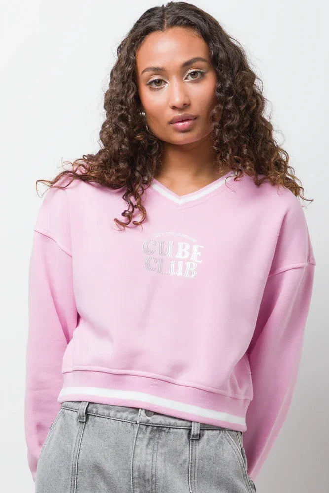 V-Neck Tracktop Pink