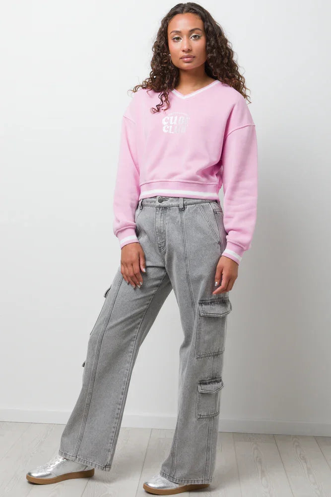 V-Neck Tracktop Pink