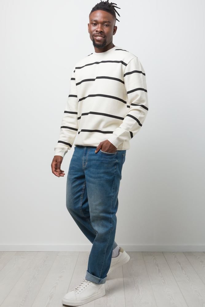 Crew Neck Tracktop Cream