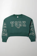 Crop Crew Neck Tracktop Green