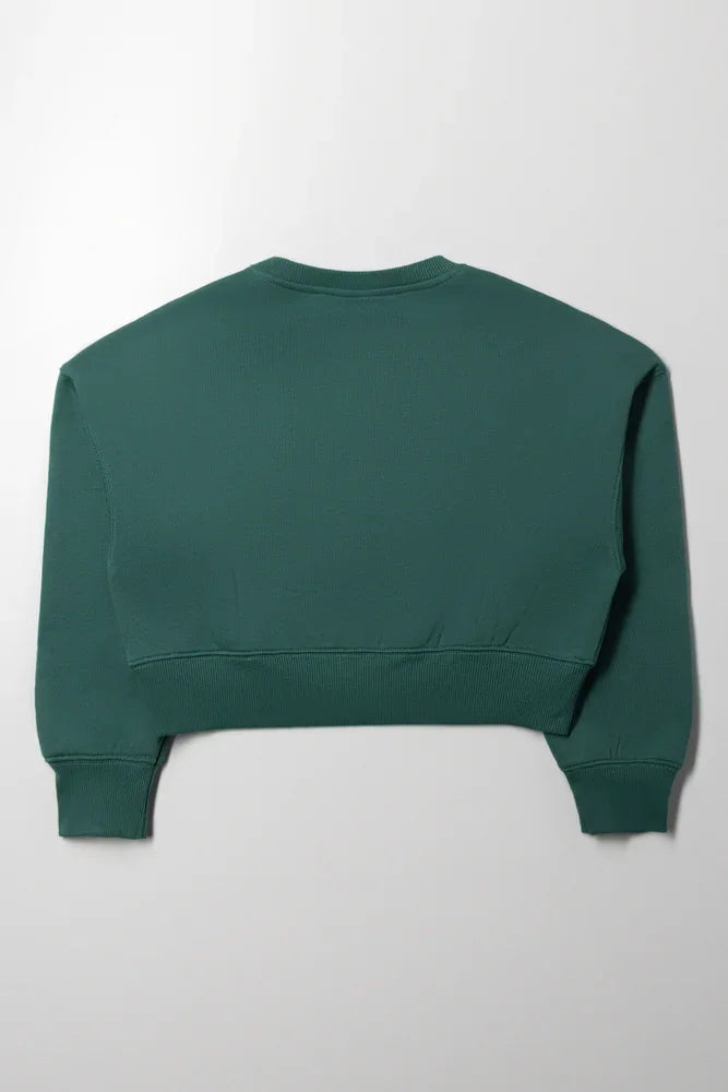Crop Crew Neck Tracktop Green (2)