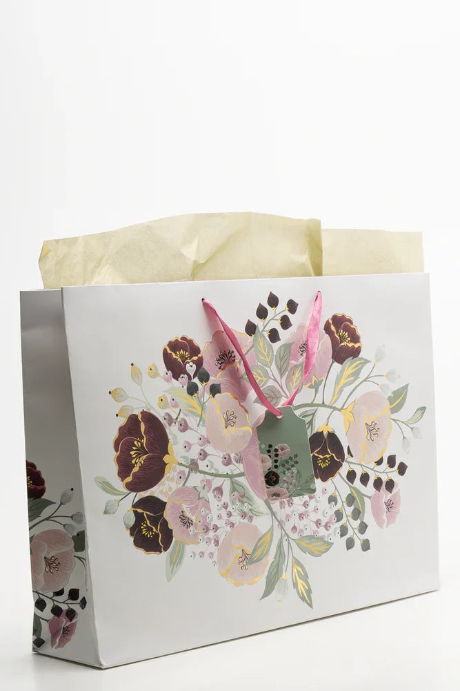 Love Berry Floral Giftbag With Tissue Paper Multi