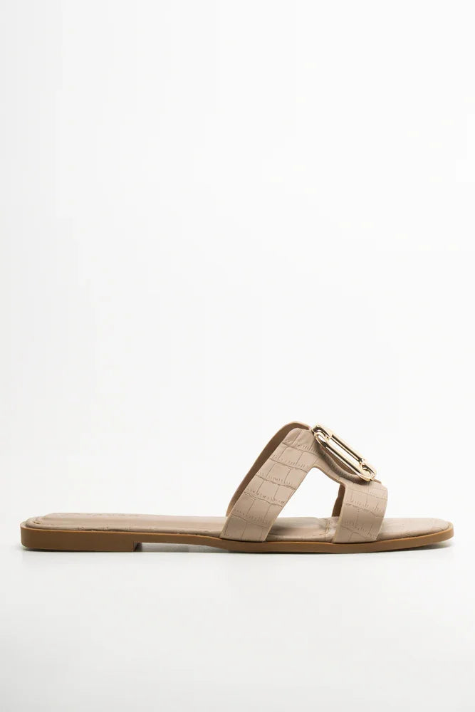 Cut Out Mule Sandals Natural
