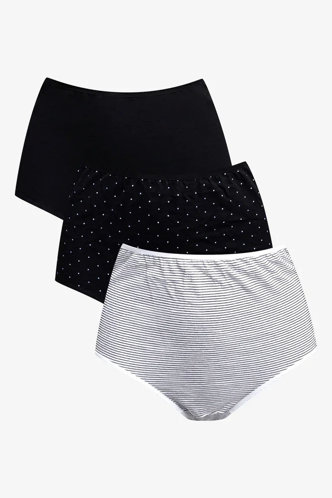 3 Pack Briefs Black And White