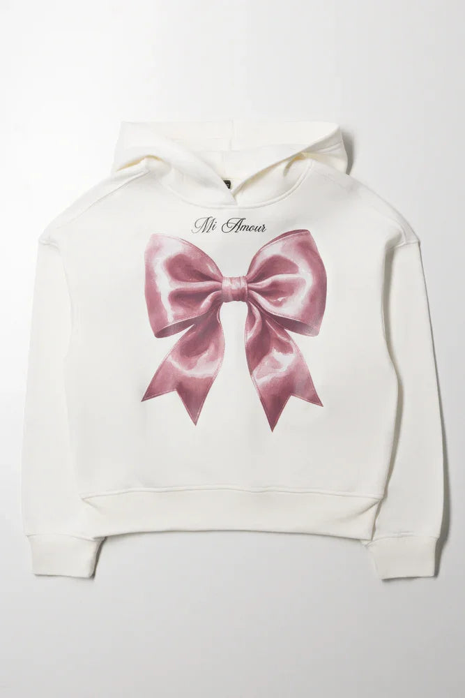 Bow Hoodie Cream