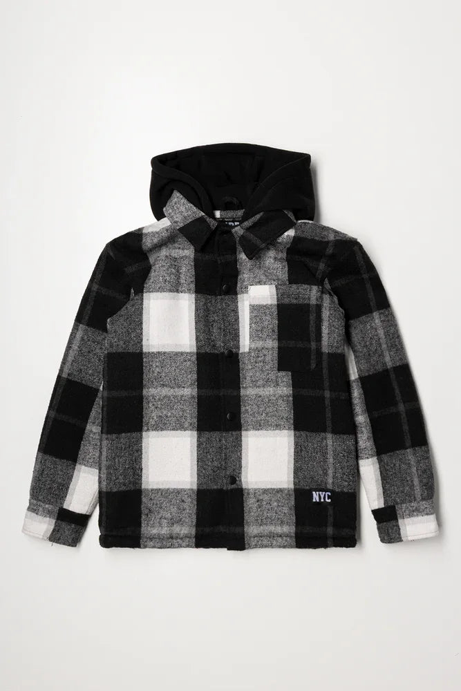 Check Shacket Black And White