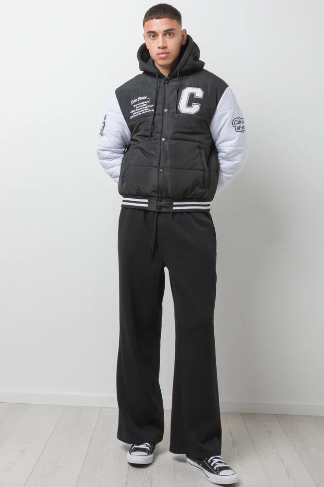 Straight Leg Trackpants Black