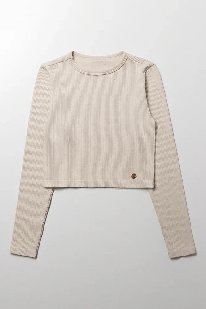 Seamless Long Sleeve Top Natural