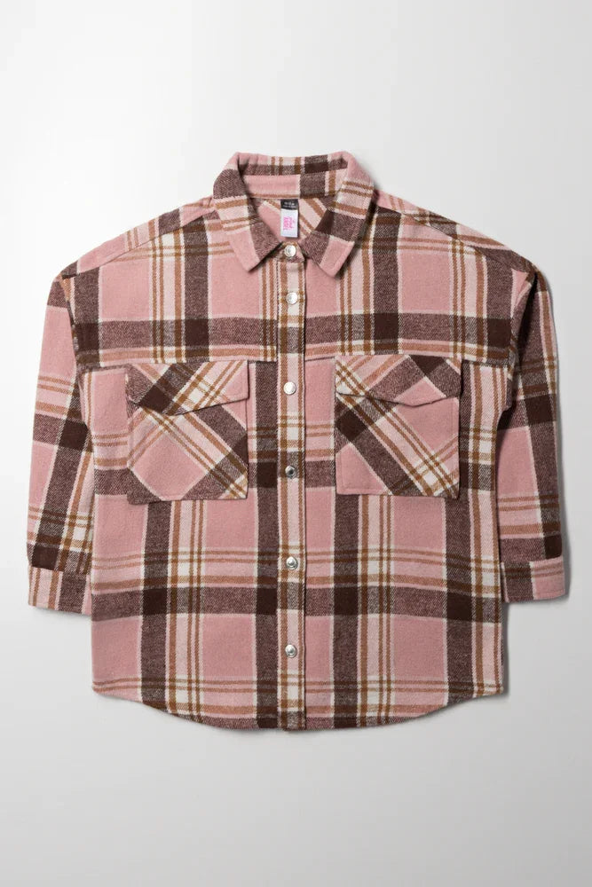 Check Long Sleeve Shirt Pink