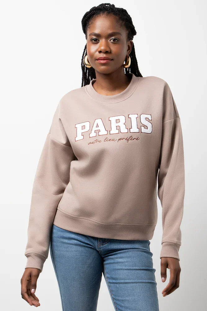 Crew Neck Tracktop Natural
