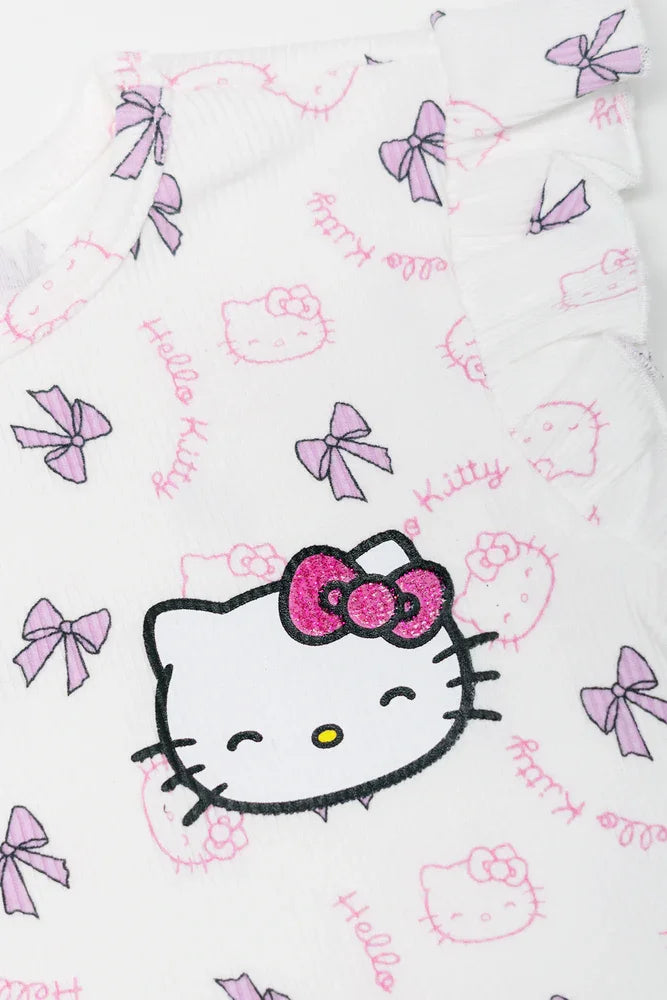 Hello Kitty Rib T-Shirt White
