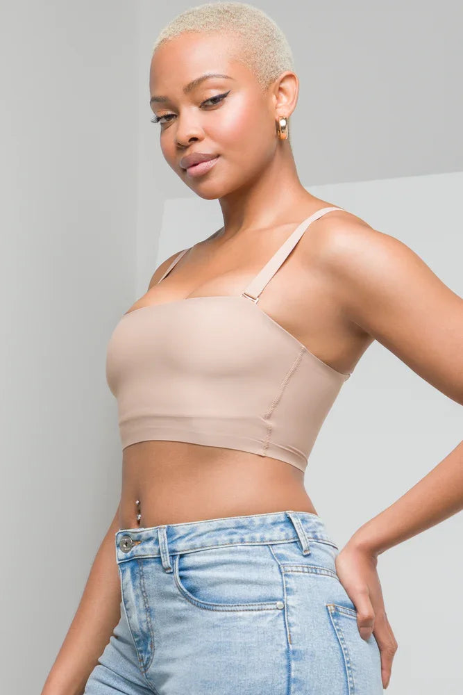 Bonded Bandeau Warm Taupe