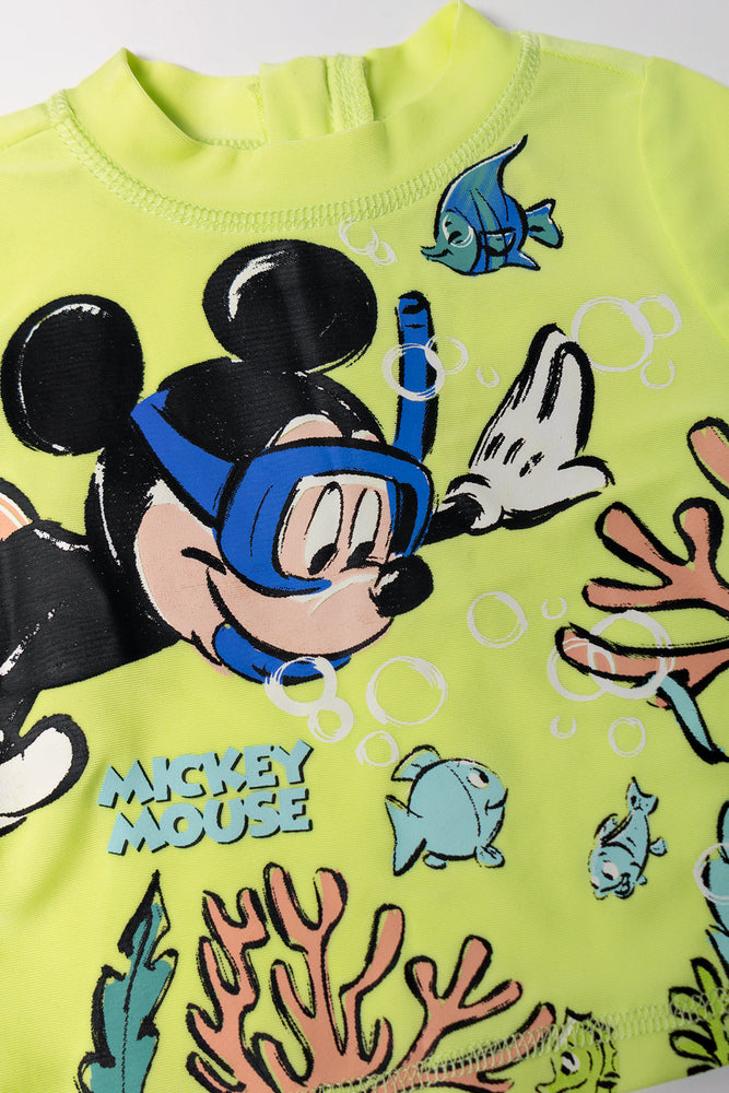 Shorts And Top Swim Set Lime Green And Blue