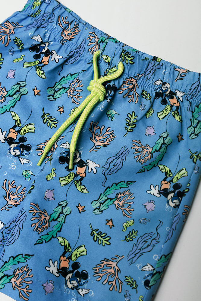 Shorts And Top Swim Set Lime Green And Blue (2)