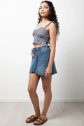 Denim Wrap Skirt Blue