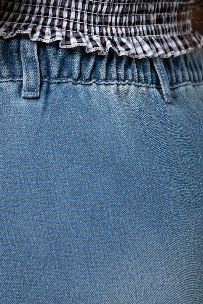 Denim Wrap Skirt Blue (4)