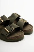 Double Band Sandals Green (2)
