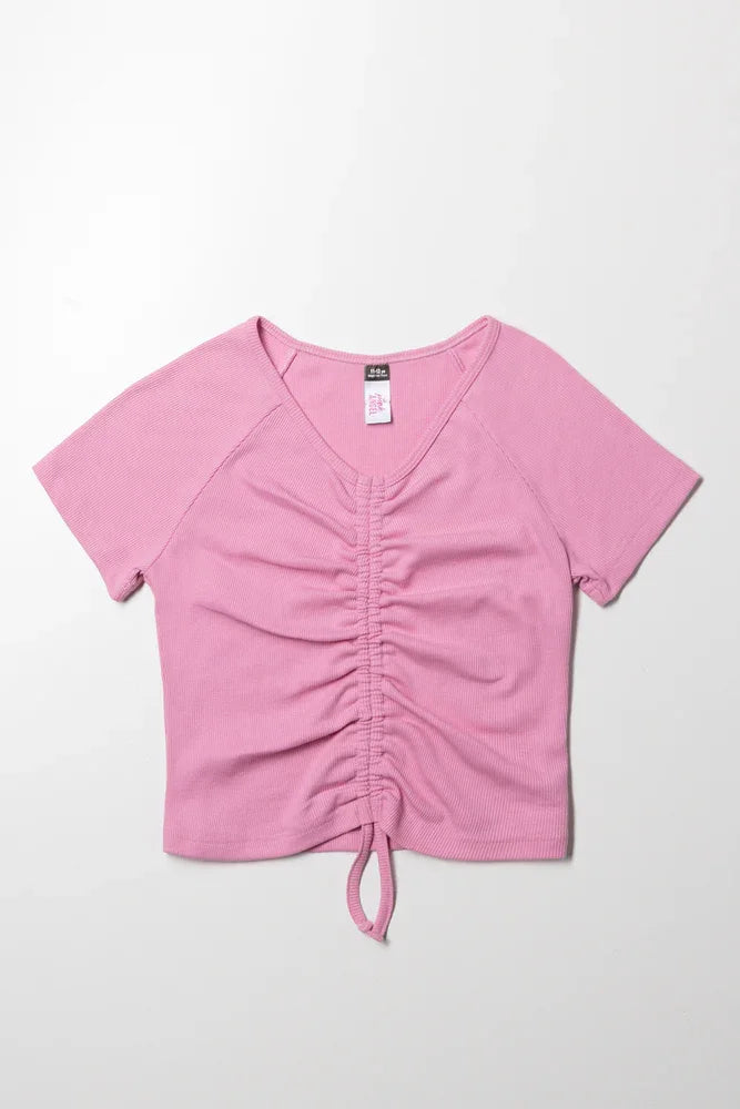 Drawstring T-Shirt Pink