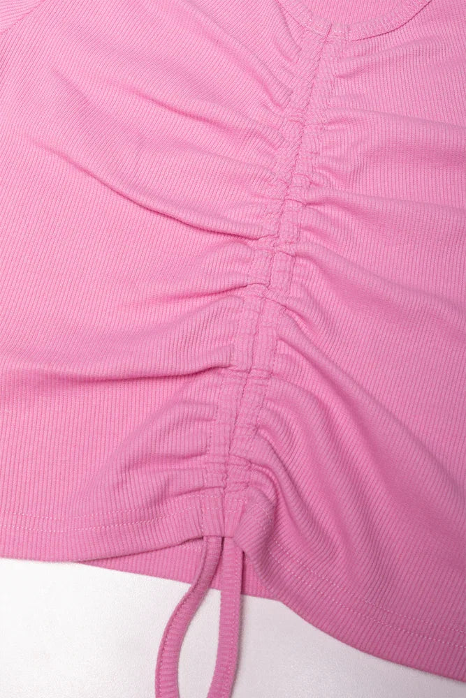 Drawstring T-Shirt Pink