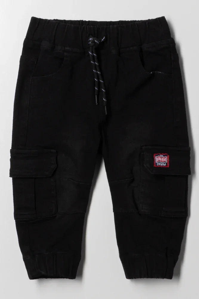 Cargo Denim Jogger Black