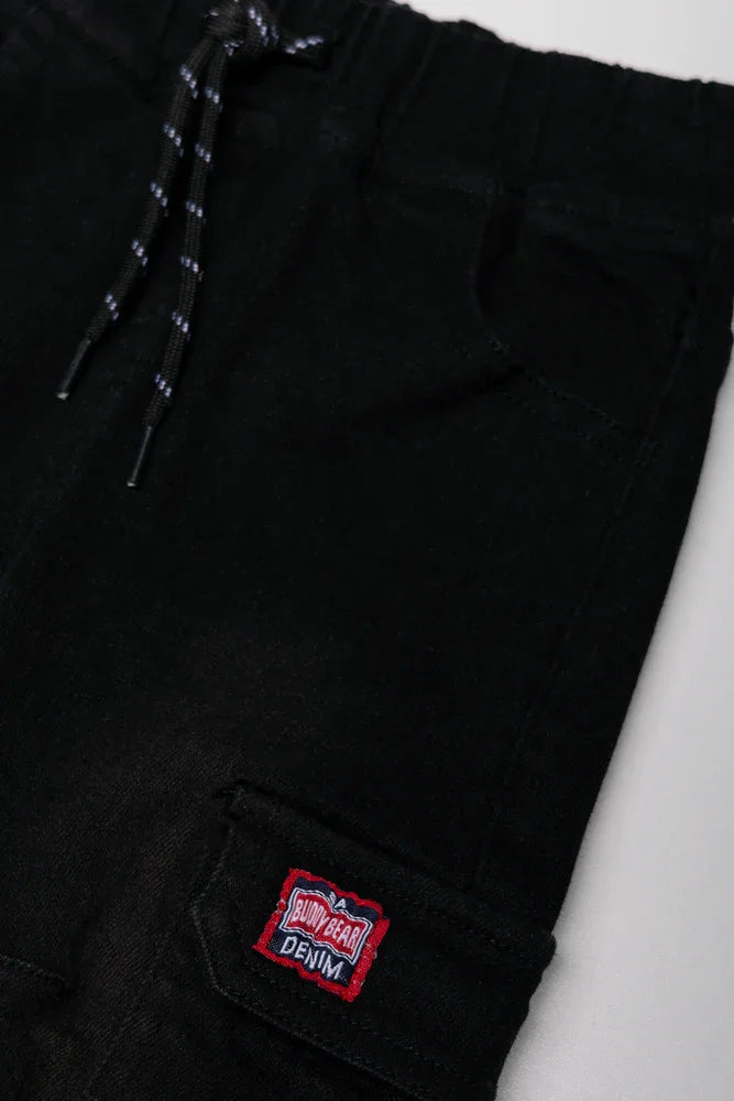 Cargo Denim Jogger Black