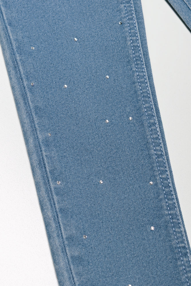 Rhinestone Jeggings Light Blue