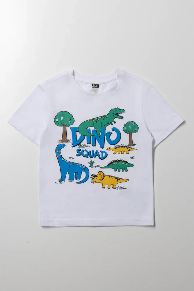 Spur Dino Short Sleeve T-Shirt White