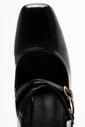 Double Strap Block Heel Shoes Black (4)
