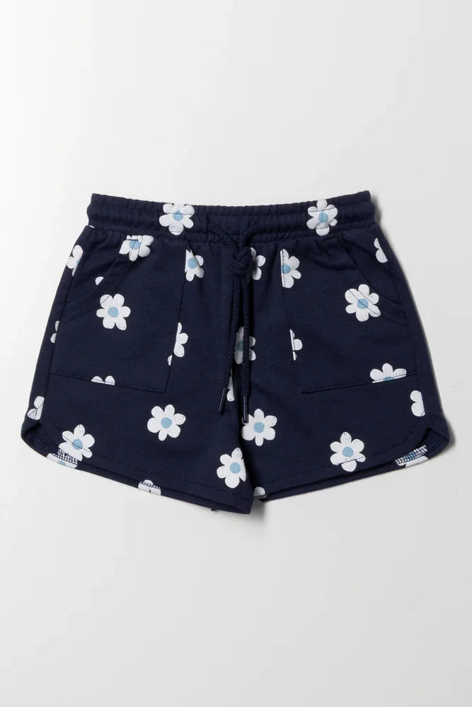 Flower Shorts Navy