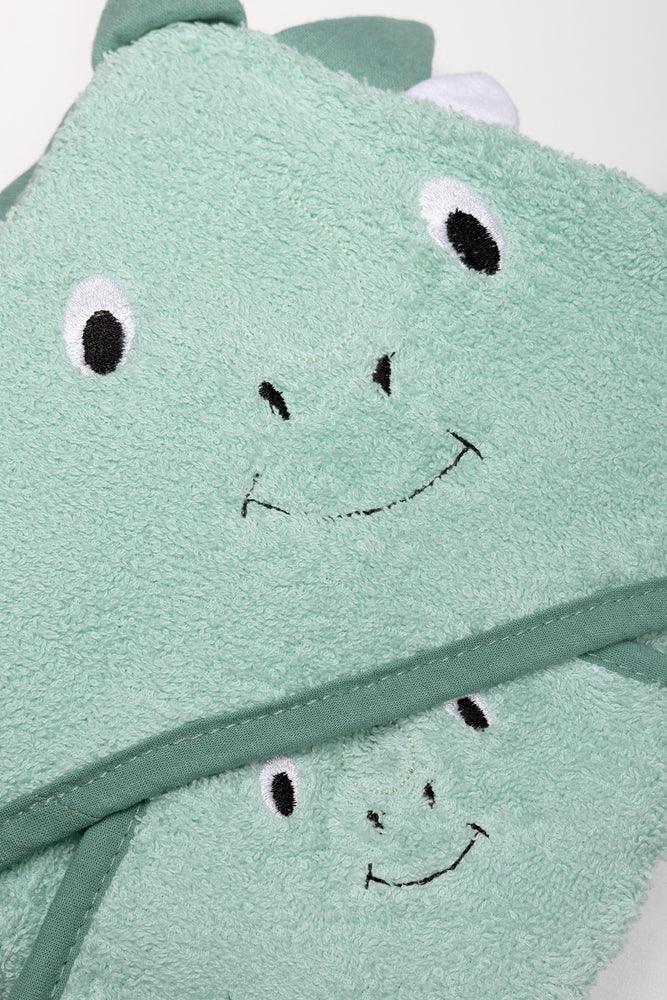 2 Pack Dinosaur Towel Green