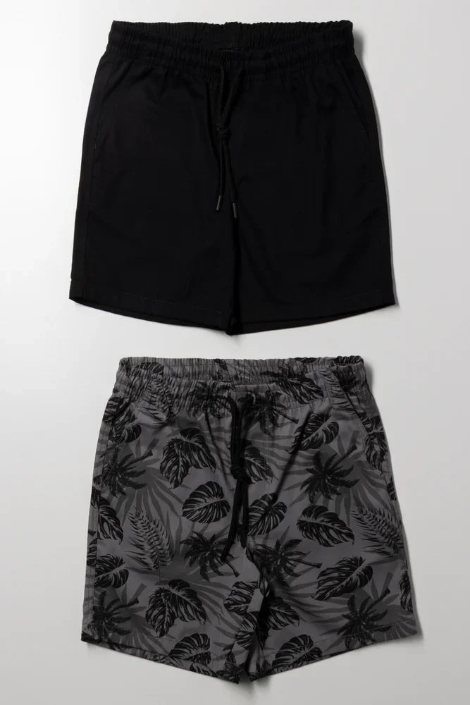 2 Pack Shorts Black And Grey