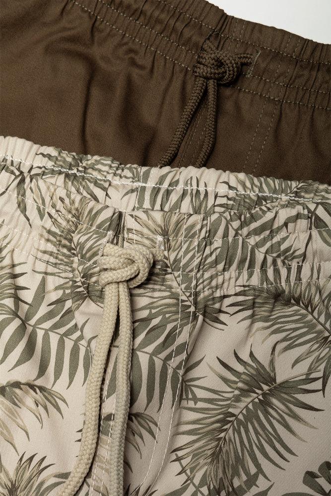 2 Pack Cotton Twill Shorts Khaki Stone
