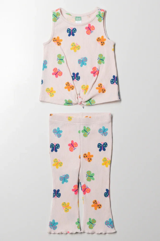 Flare Pants Set Light Pink