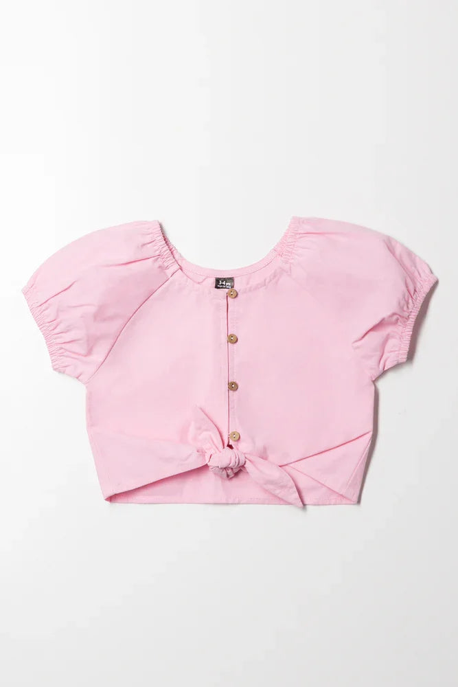 Front Tie Top Pink