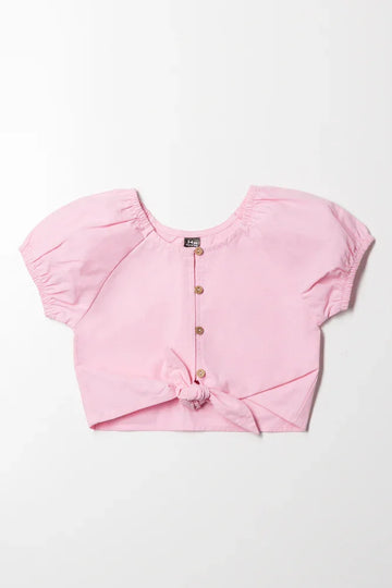 Front Tie Top Pink