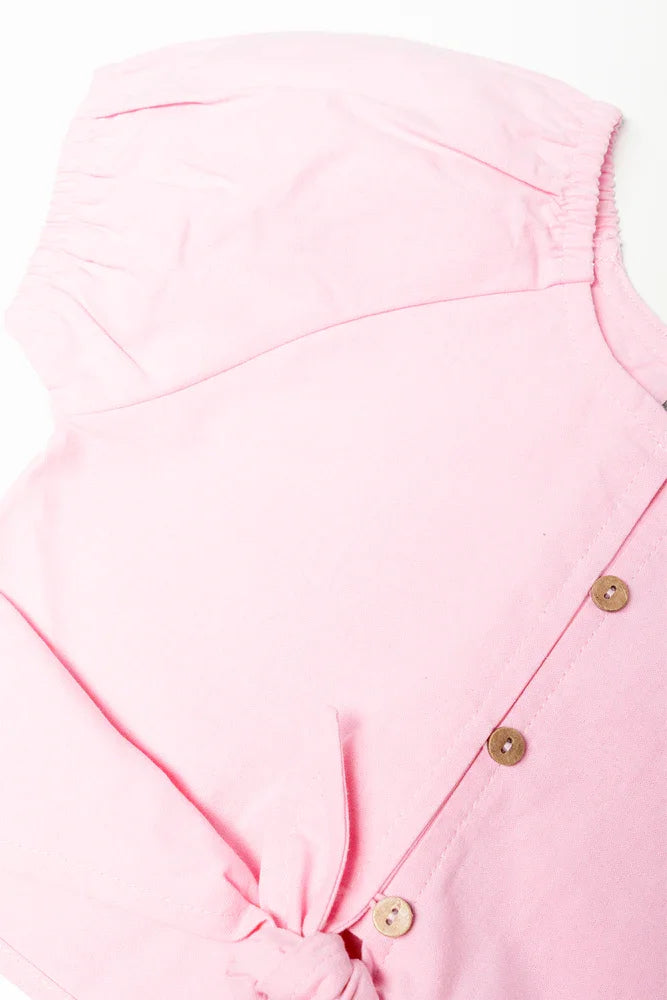 Front Tie Top Pink