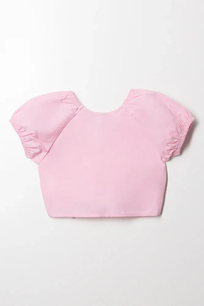 Front Tie Top Pink (2)