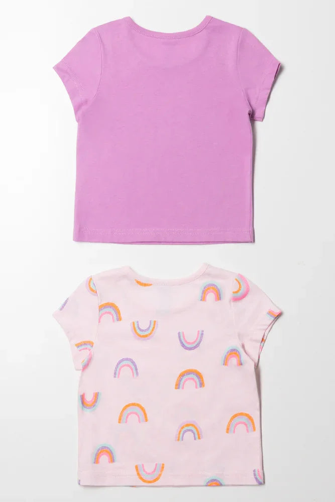 2 Pack T-Shirts Purple And Pink (2)