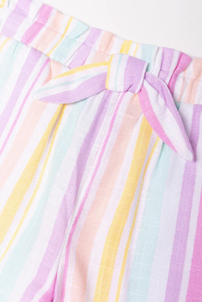 Linen Blend Woven Shorts Multi