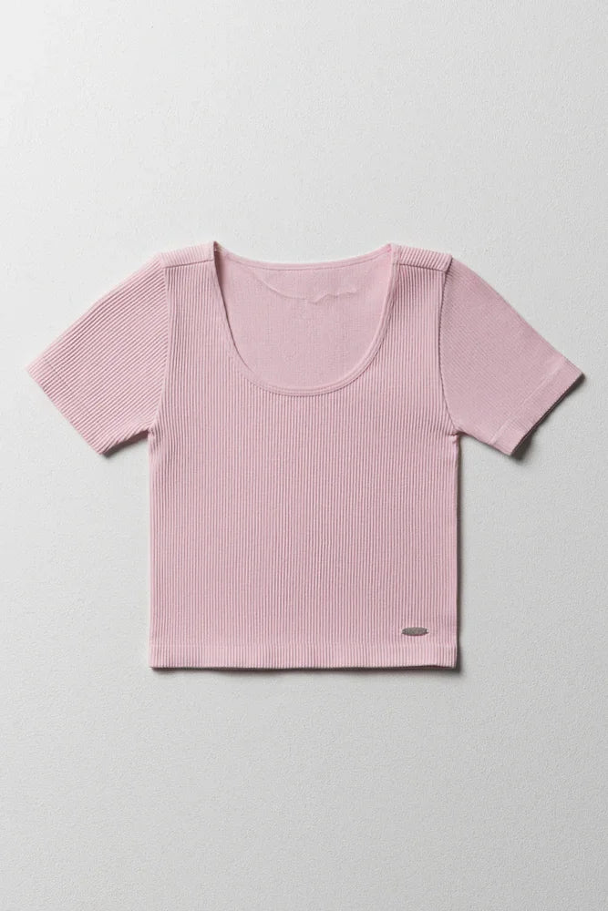 Seamless Short Sleeve T-Shirt Pink