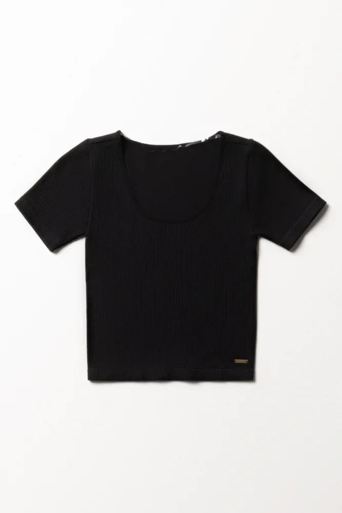 Seamless Short Sleeve T-Shirt Black