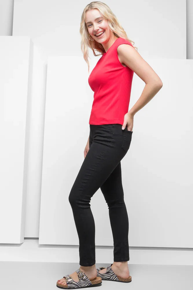 Sleeveless Rib Top Red (1)