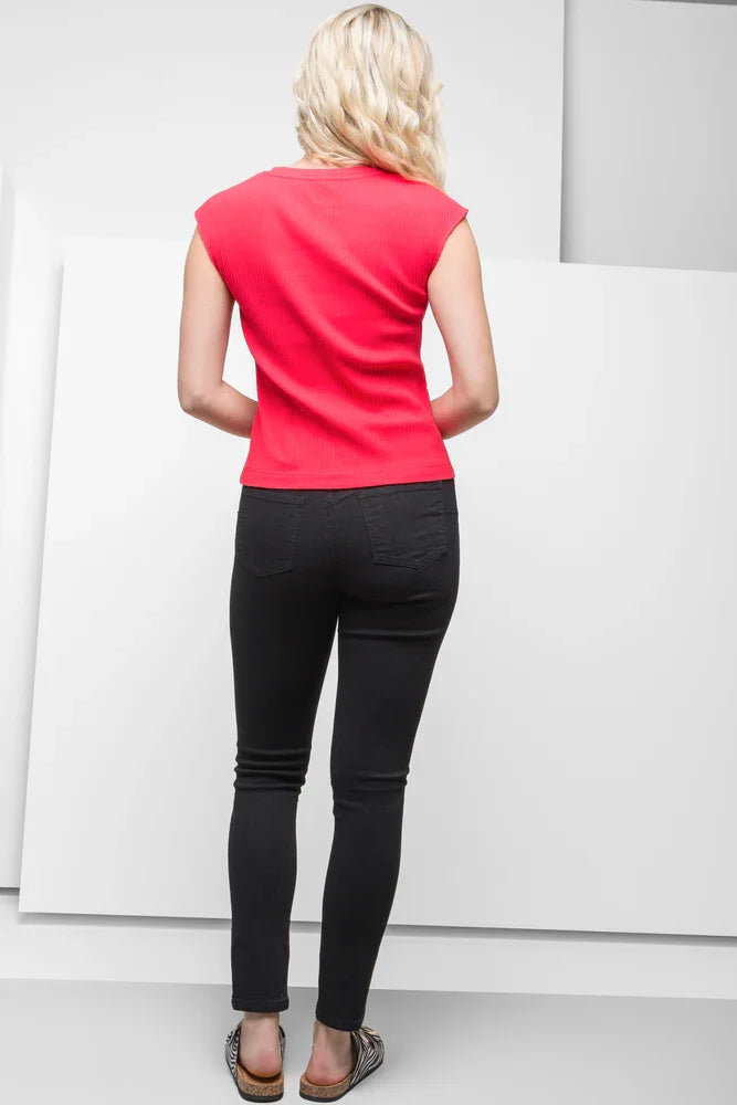 Sleeveless Rib Top Red (2)