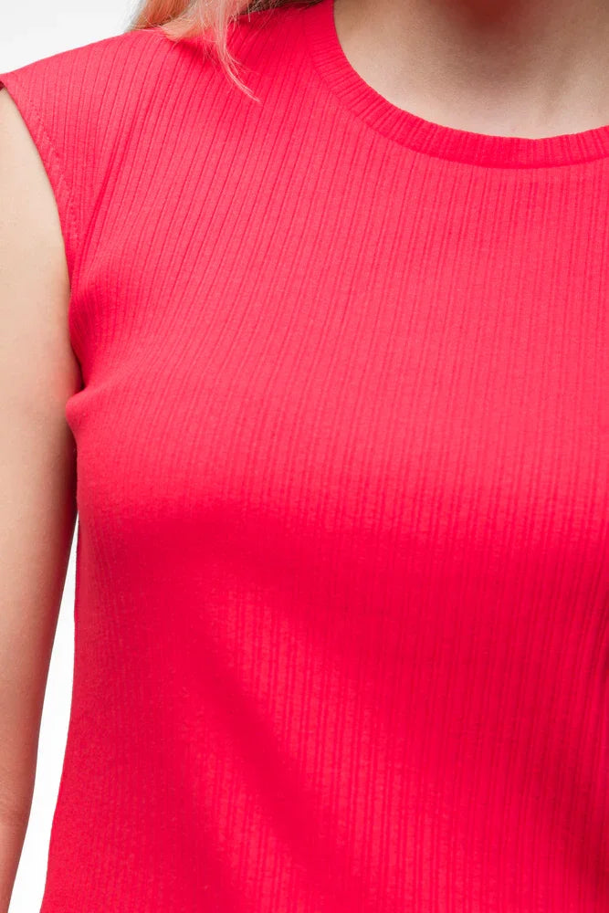 Sleeveless Rib Top Red (3)