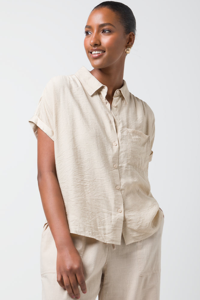 Short Sleeve Shirt Natural Shirts Blouses Ackermans – Shirts