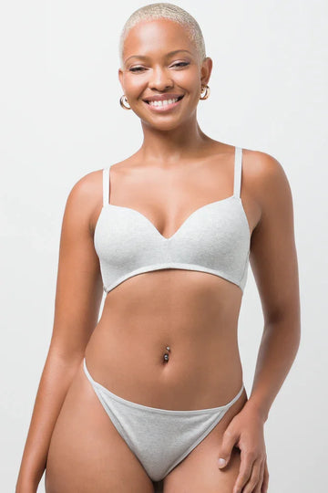 2 Pack Padded Wire Free Bras Grey And Black