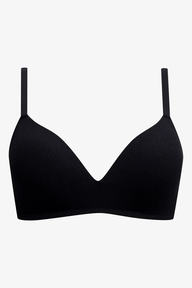 2 Pack Padded Wire Free Bras Grey And Black (1)