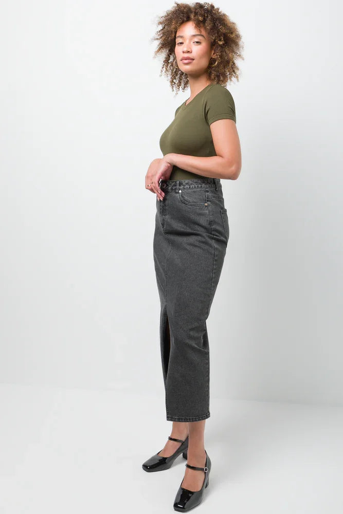 Fine Rib Seamless Bodysuit Ballerina Sleeve Green